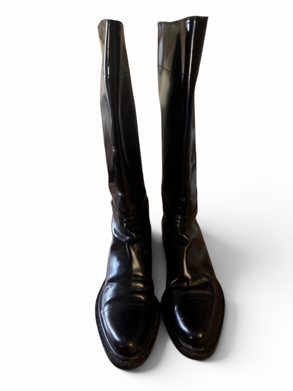 Vintage Prada Black Tall Leather Knee-High Boots